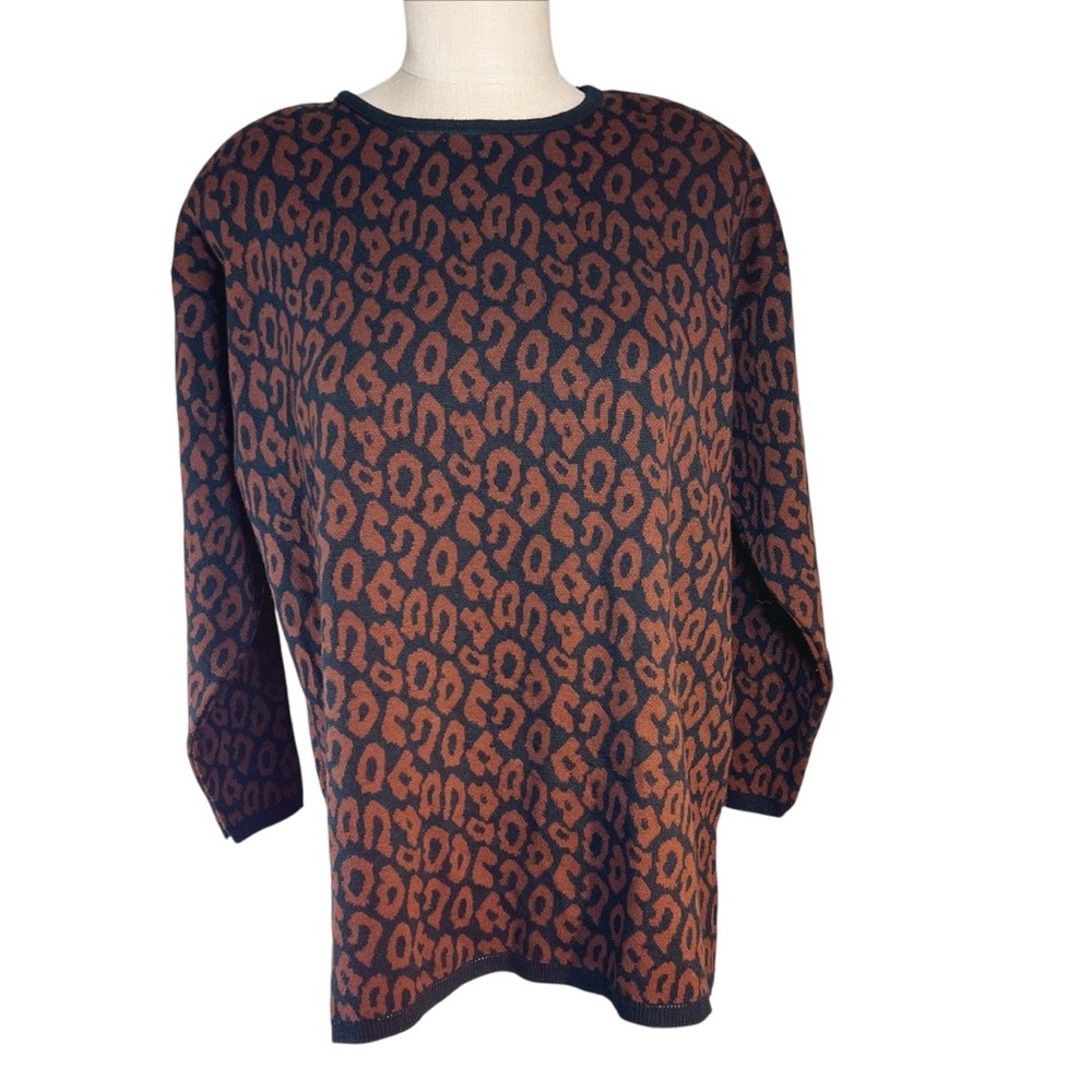 Prosperity Knitwear Vintage Leopard Print Tunic Sweater Size M Mobwife A…